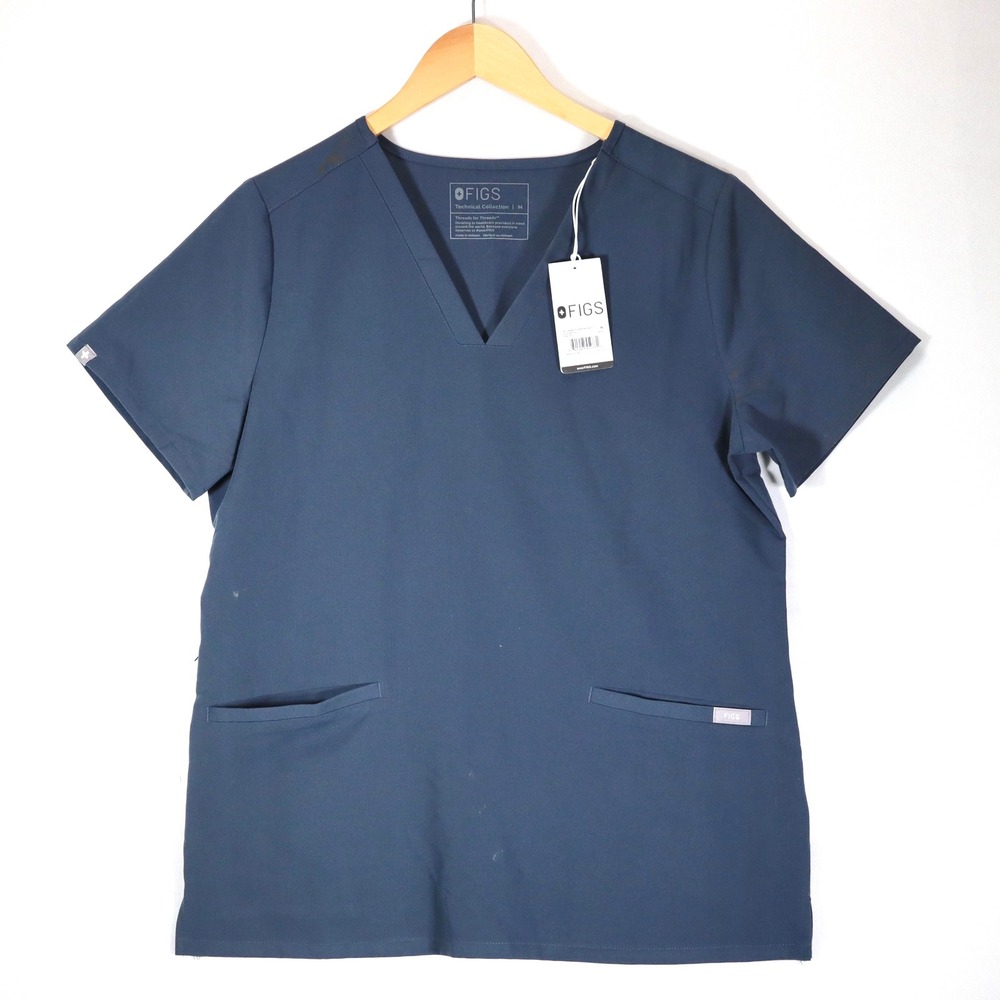 FIGS Casma Three-Pocket Scrub Top Womens M Night Sky/Navy Blue V-Neck Medical